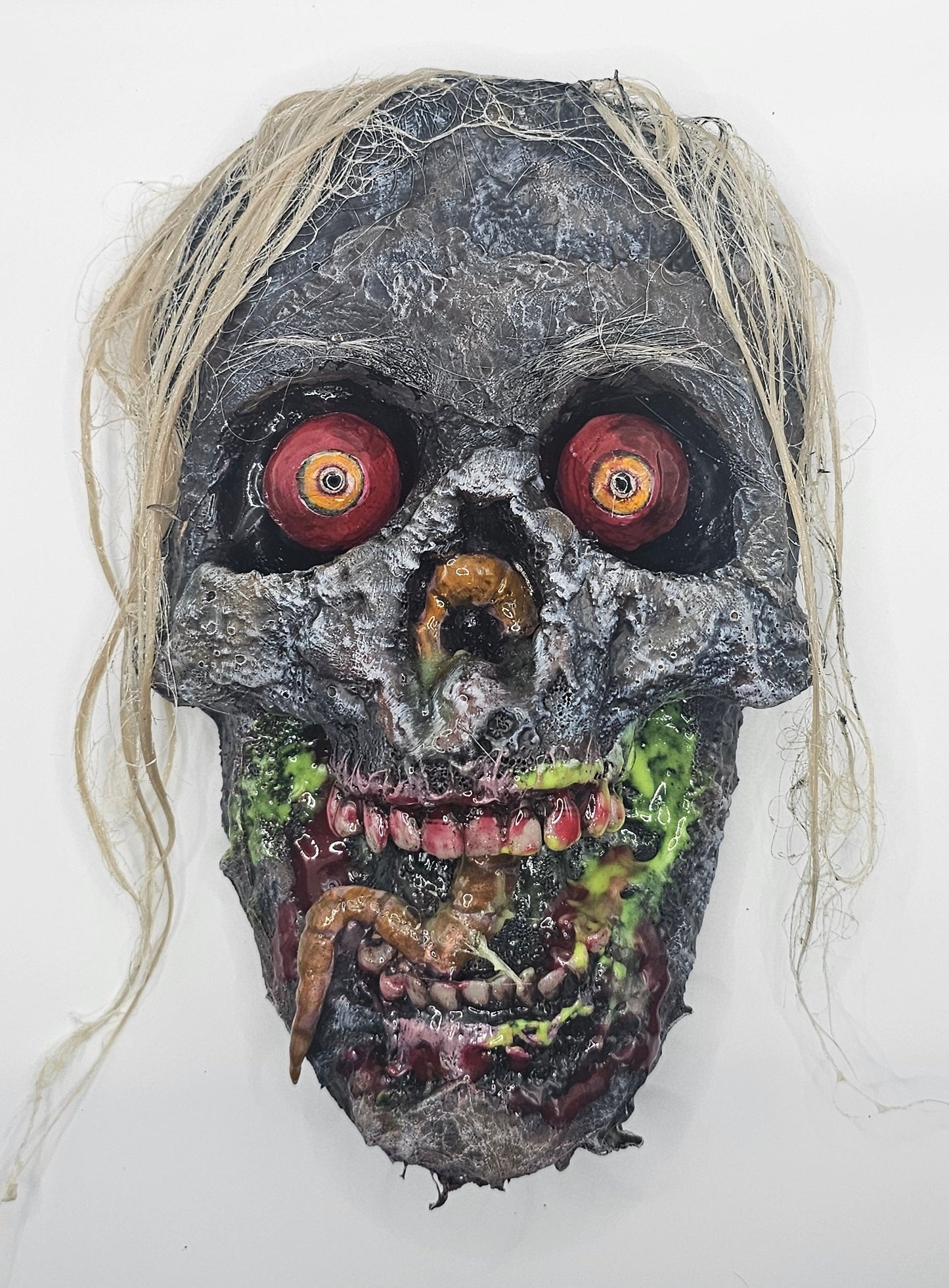 Zombie Larry Halloween Hanger Decoration-Lighted Eyes-Glow