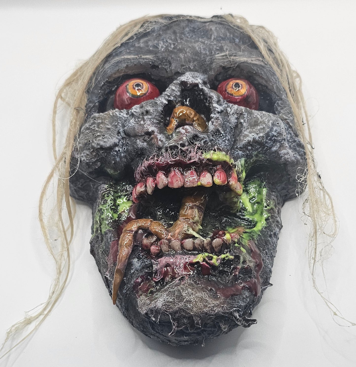 Zombie Larry Halloween Hanger Decoration-Lighted Eyes-Glow