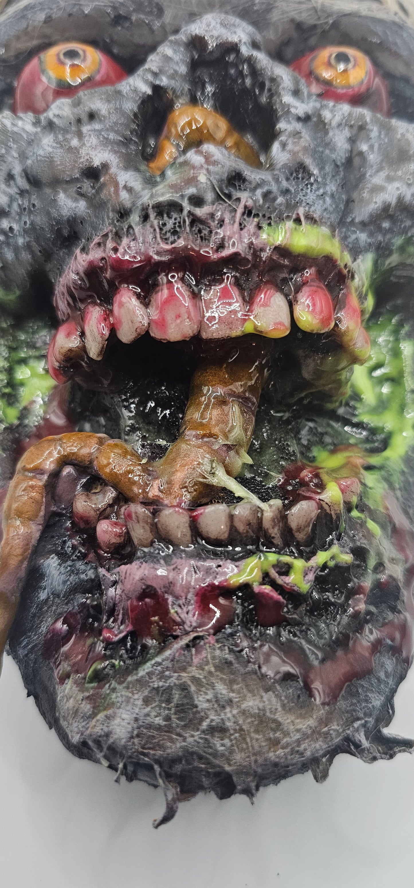Zombie Larry Halloween Hanger Decoration-Lighted Eyes-Glow