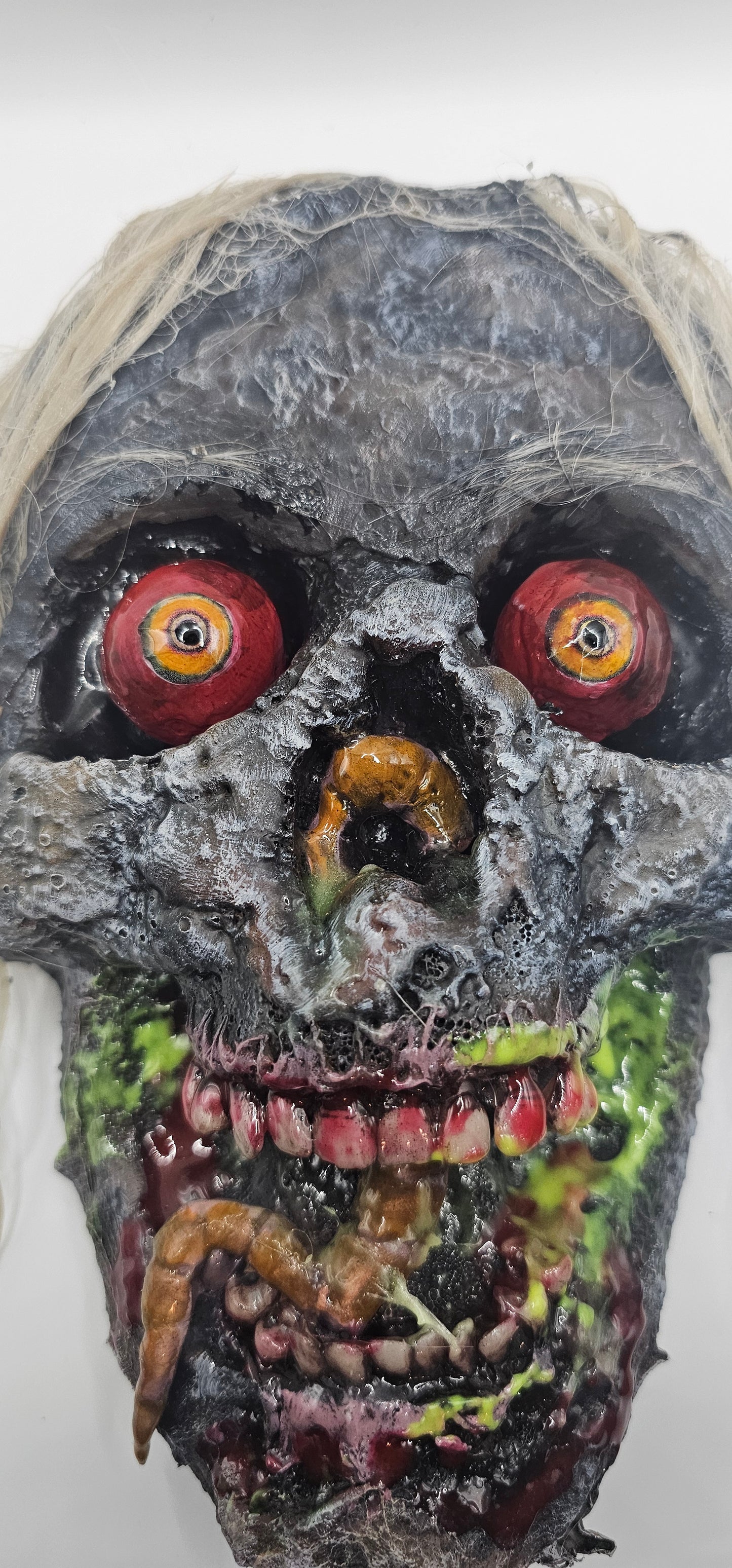 Zombie Larry Halloween Hanger Decoration-Lighted Eyes-Glow