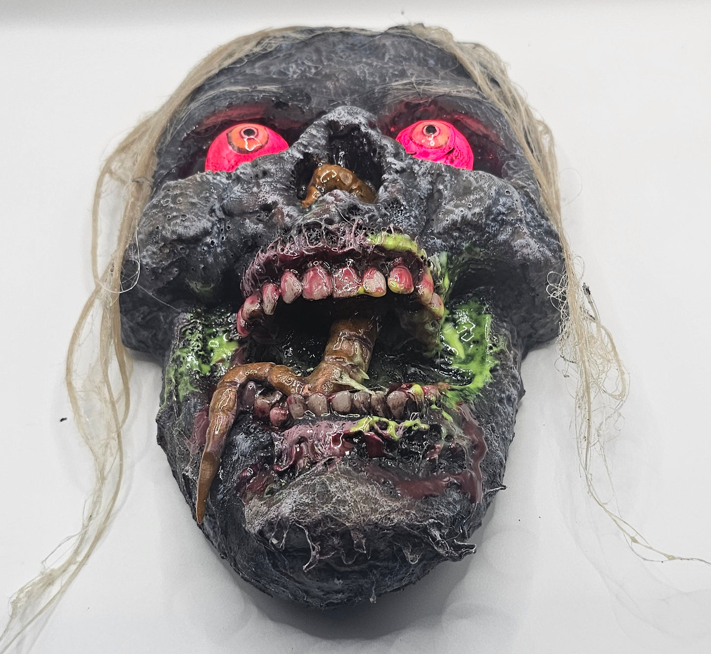 Zombie Larry Halloween Hanger Decoration-Lighted Eyes-Glow