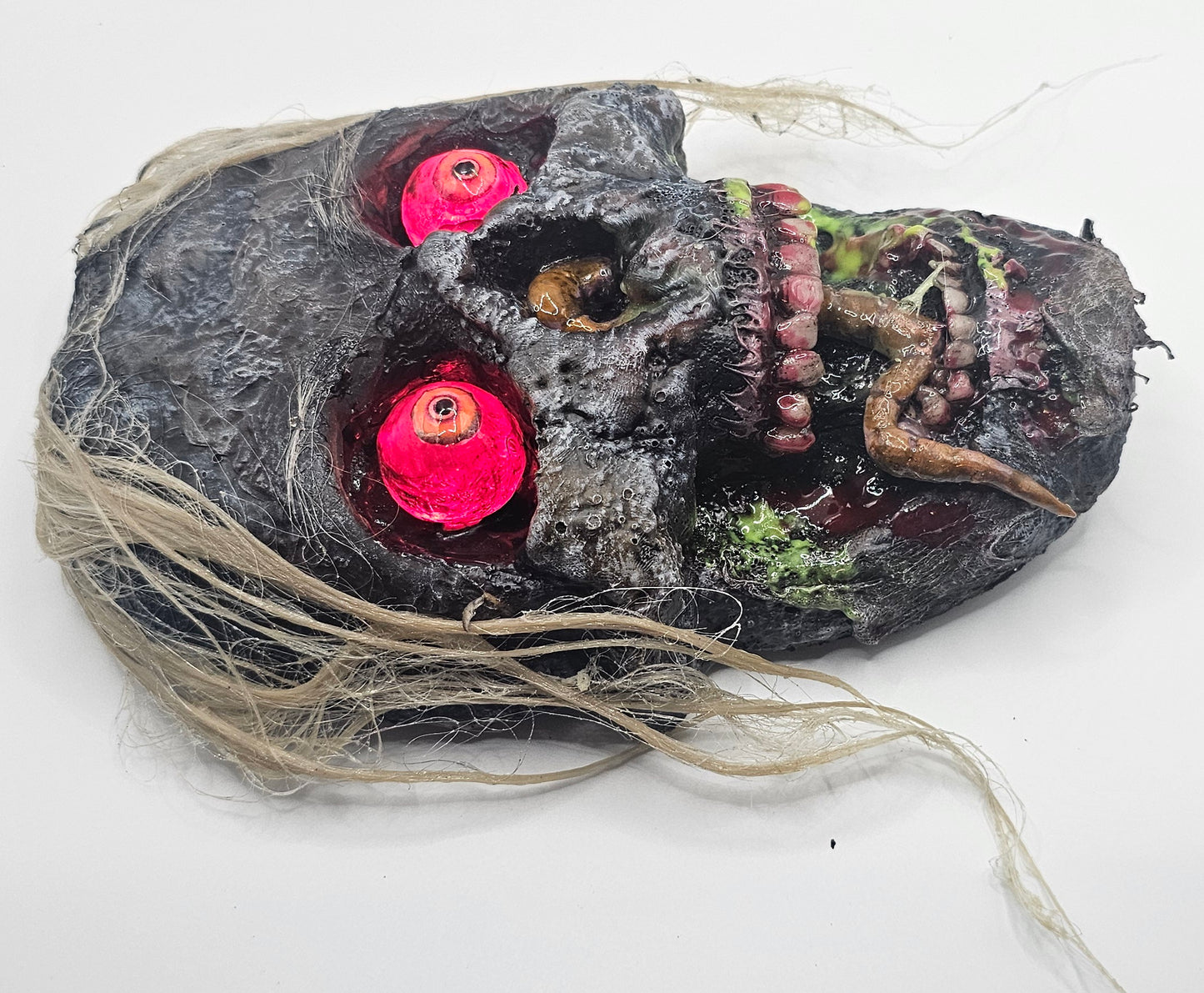 Zombie Larry Halloween Hanger Decoration-Lighted Eyes-Glow