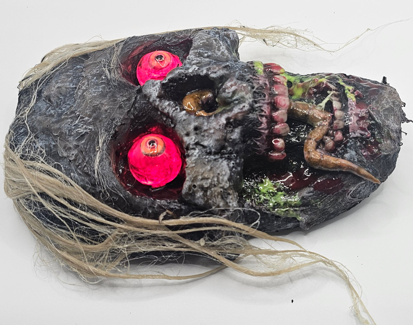 Zombie Larry Halloween Hanger Decoration-Lighted Eyes-Glow