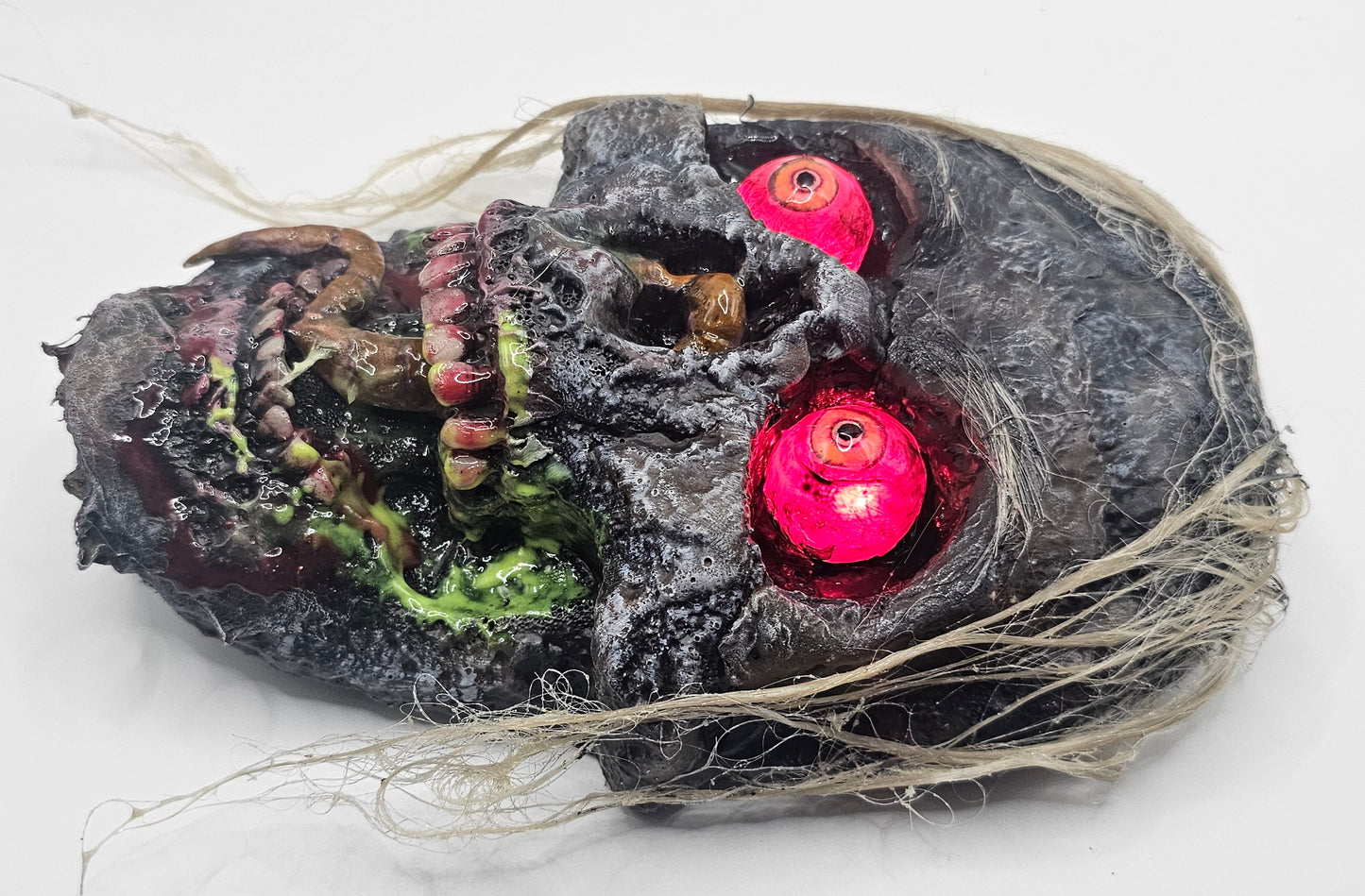 Zombie Larry Halloween Hanger Decoration-Lighted Eyes-Glow