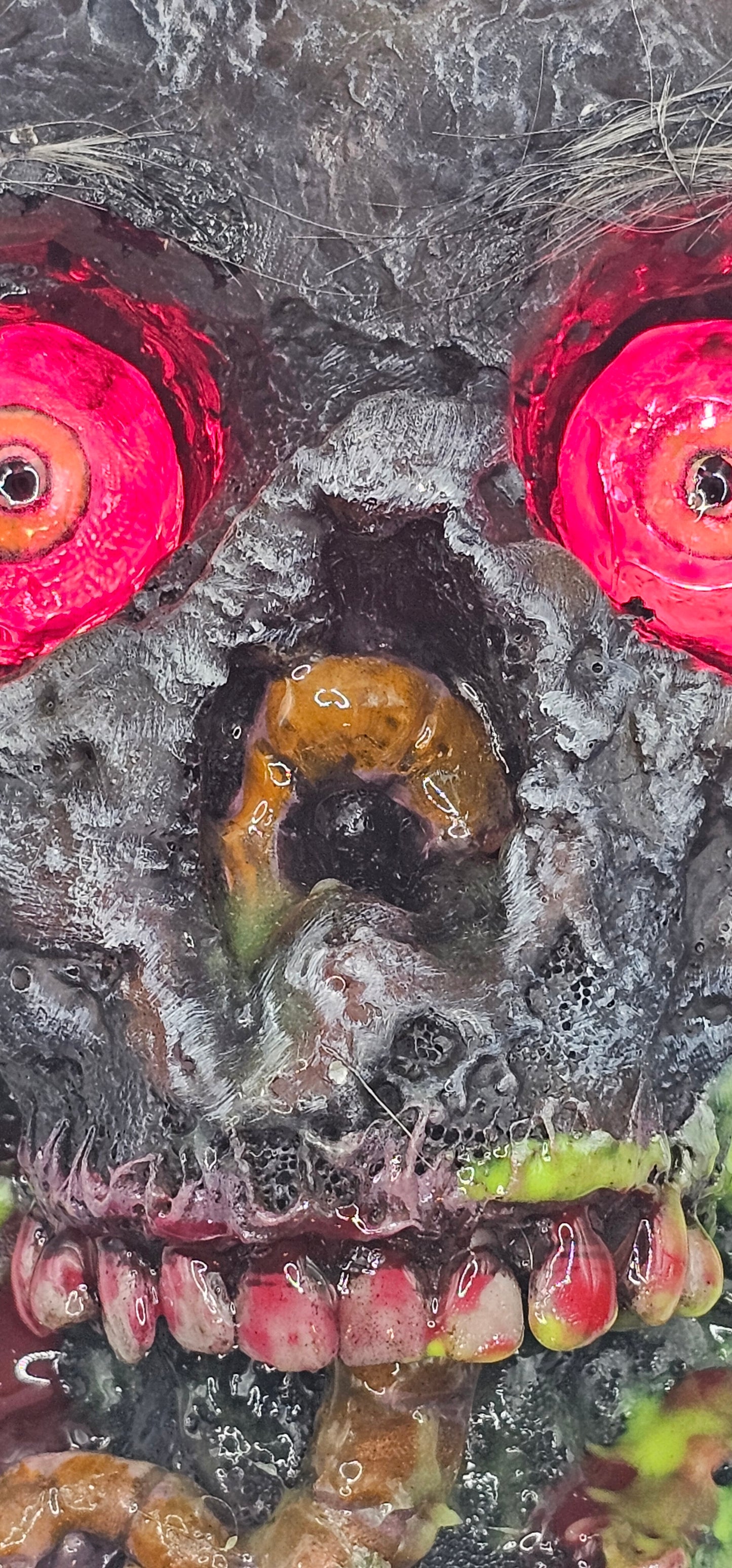 Zombie Larry Halloween Hanger Decoration-Lighted Eyes-Glow