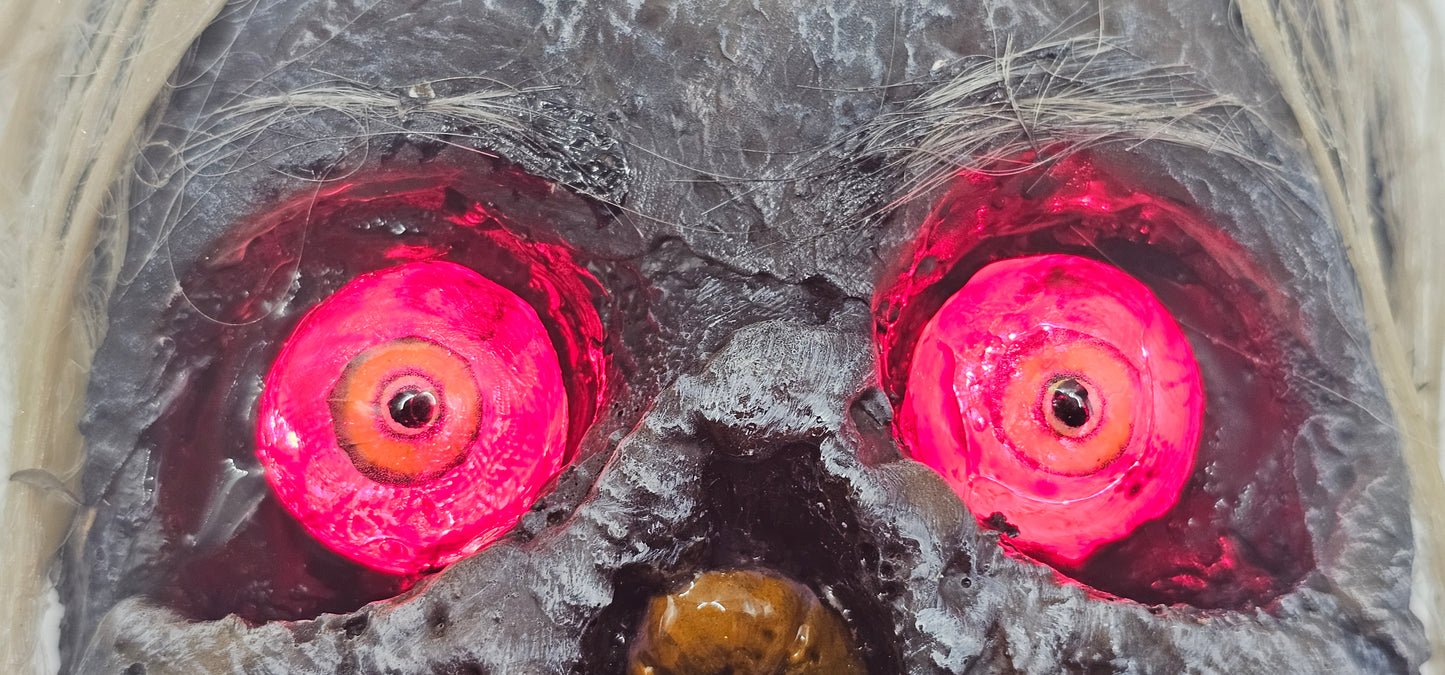 Zombie Larry Halloween Hanger Decoration-Lighted Eyes-Glow
