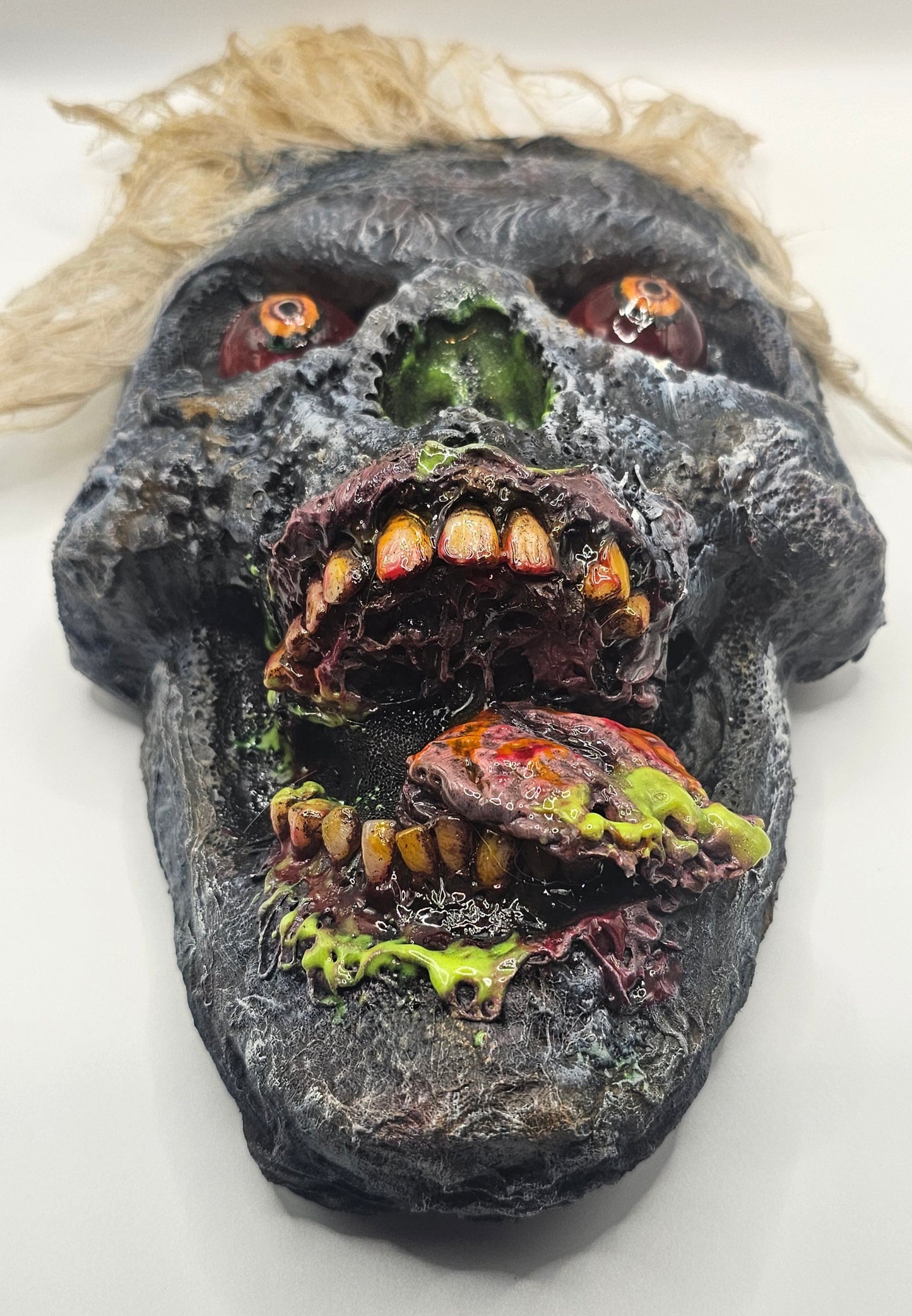Zombie Bobby (crazy eyes) Halloween Hanger Decoration-Lighted Eyes-Glow