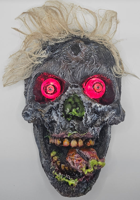 Zombie Bobby (crazy eyes) Halloween Hanger Decoration-Lighted Eyes-Glow