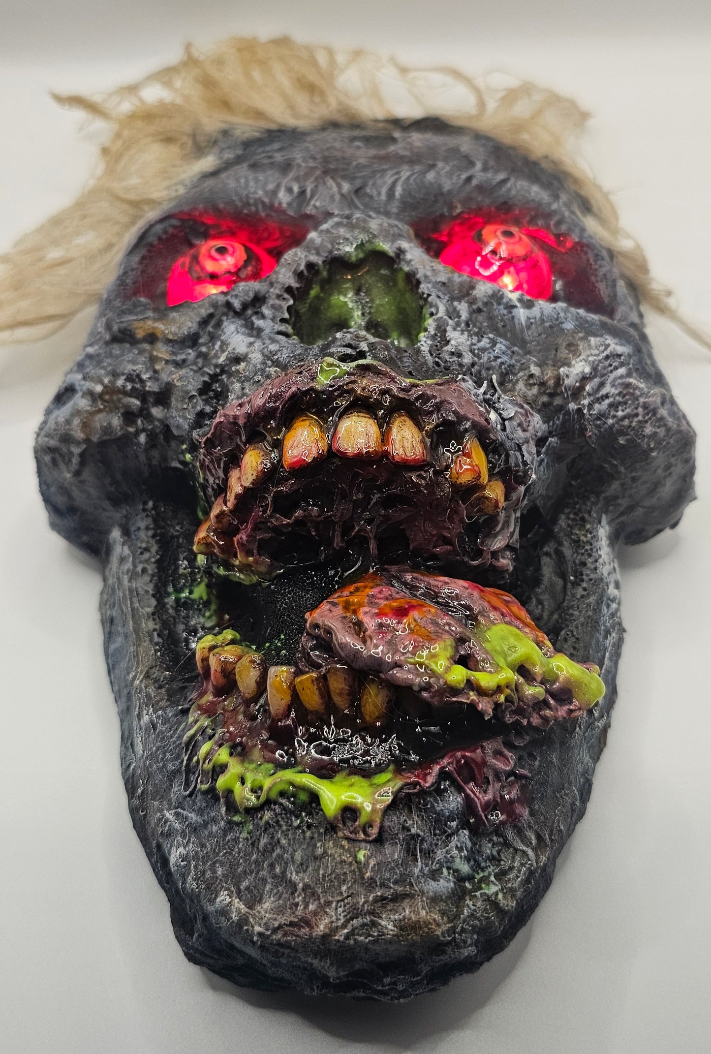 Zombie Bobby (crazy eyes) Halloween Hanger Decoration-Lighted Eyes-Glow