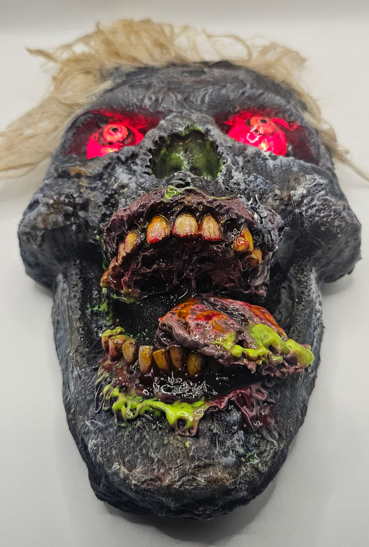 Zombie Bobby (crazy eyes) Halloween Hanger Decoration-Lighted Eyes-Glow