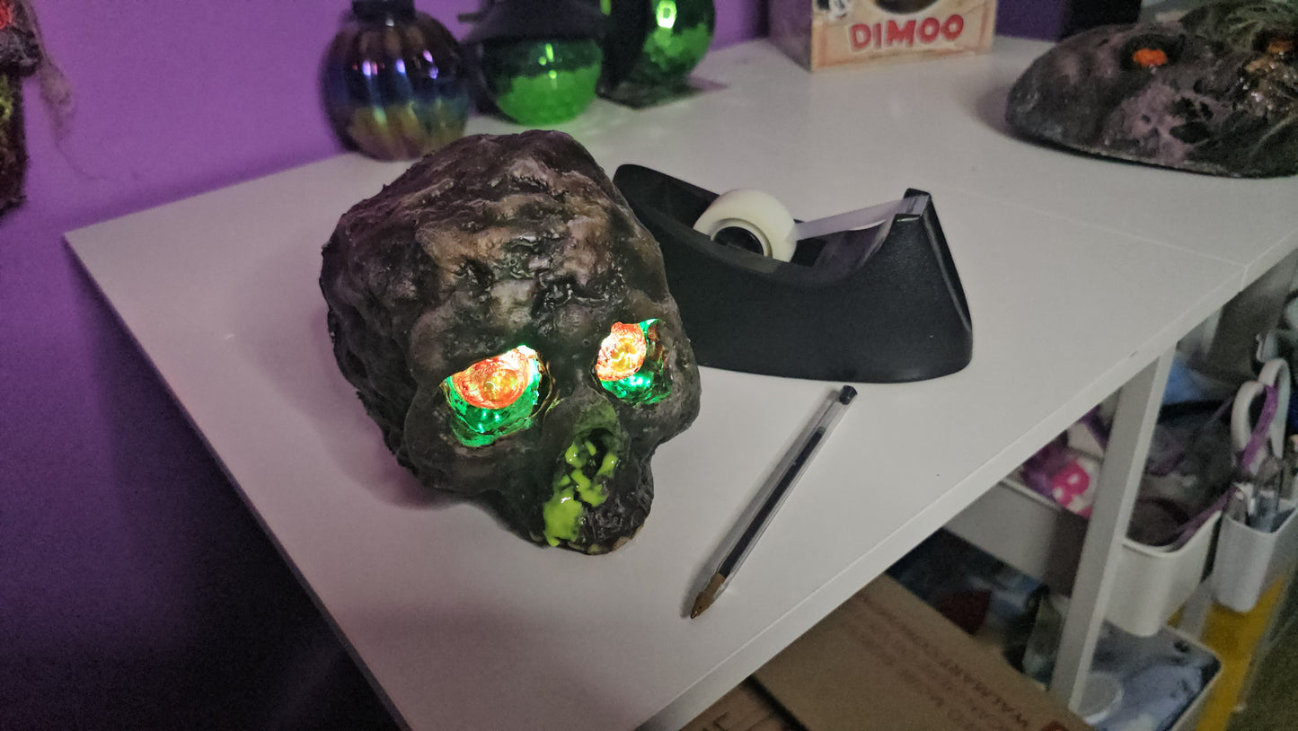 Ole Green Eyes-Skull Halloween Decoration
